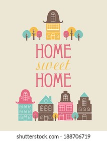 home sweet home card design. vector illustration