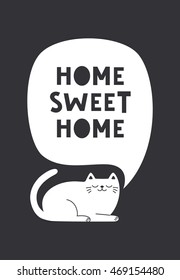 Home sweet home card design. Vector illustration.