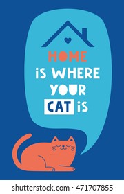 Home sweet home card design. Vector illustration.