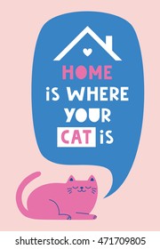 Home sweet home card design. Vector illustration.
