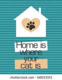Home sweet home card design. Vector illustration.