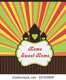 home sweet home card. vector illustration