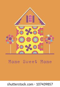 home sweet home card. vector illustration