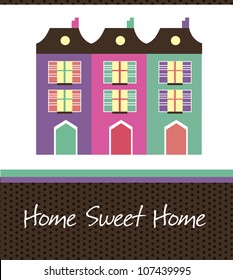 home sweet home card. vector illustration