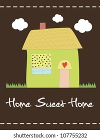 home sweet home card. vector illustration