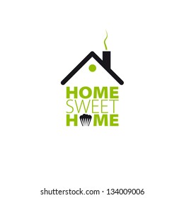 Home sweet home card - vector illustration