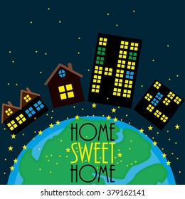 home sweet home card. vector illustration