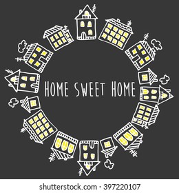 home sweet home card. Vector Illustration