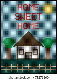 Home Sweet Home Cross Stitch Background