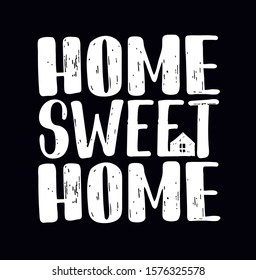 Home sweet home - cute hand drawn doodle lettering postcard