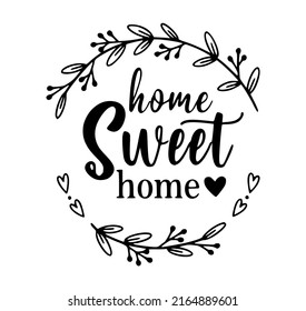 Home sweet decoration vector poster