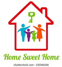 Home Sweet Home. Family concept. Vector illustration