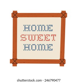 Home Sweet Home With Frame, Vector Illustrator