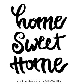 Home Sweet Home Hand Lettering Isolated Stock Vector (Royalty Free ...