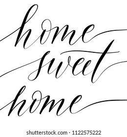 Home sweet home - hand lettering vector.