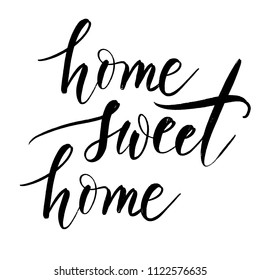 Home sweet home - hand lettering vector.