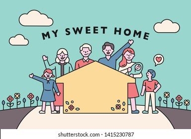 My Sweet Home Drawing For Kids | Apartment Home Decor