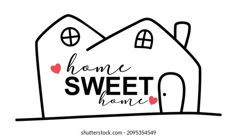 Home Sweet Home House Quote Lettering Stock Vector (Royalty Free ...