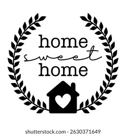 Home Sweet Home laurel wreath design