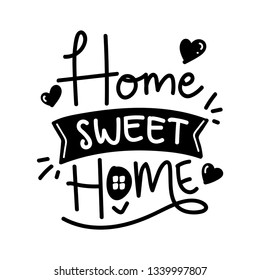 Home Sweet Home Lettering Poster Isolated Stock Vector (Royalty Free ...