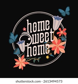 Home sweet home lettering poster for print