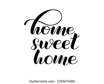 Home sweet home lettering. Vector illustration