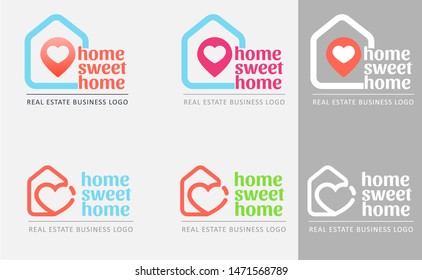 Home sweet home logo. Real Estate Logo Template.