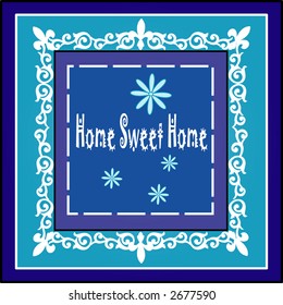 home sweet home picture frame vector