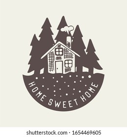 Home sweet home quote slogan typography