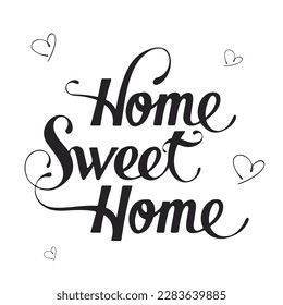 Home sweet home quote typography cuttable printable vector illustration decals and stickers