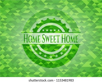 Home Sweet Home realistic green mosaic emblem