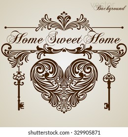 Home Sweet Home in retro style, Vector Version