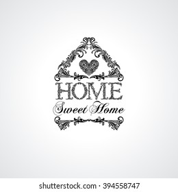 Home Sweet Home in retro style, Vector Version