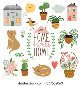 Home Sweet Home ,set Of Vector Design Elements