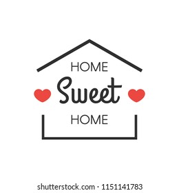 Home Sweet Sign House Hearts Vector Stock Vector (Royalty Free ...