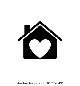 Home Sweet Home Symbol Icon. House of Love Icon. Vector Illustration