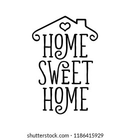 Home Sweet Home Typography Poster Handmade Stock Vector (Royalty Free ...