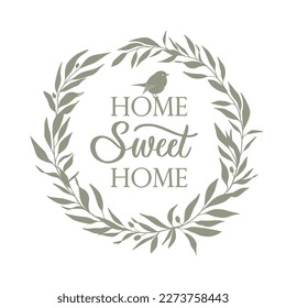 Home Sweet Home - Typography poster. Handmade lettering print.