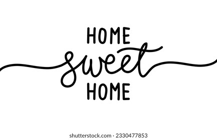 Home Sweet Home - Typography poster. Handmade lettering print. Vector vintage cursive text with my own handwritten. svg