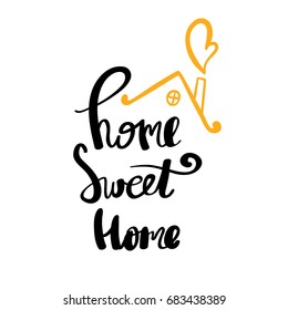 Home Sweet Home Typografy Poster. Handgefertigte Schrift. Vektorvintage-Illustration