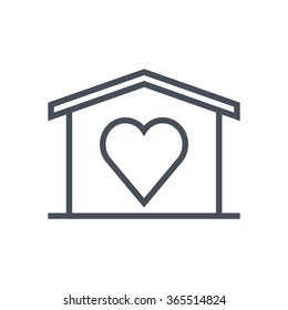 Home Sweet Home, Valentines Day House Icon Suitable For Info Graphics, Websites And Print Media. Vector, Flat Icon, Clip Art.