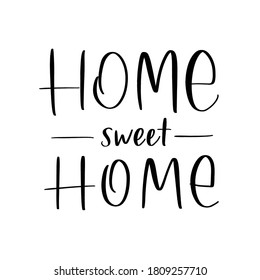 Home sweet home - vector calligraphic inscription with smooth lines.