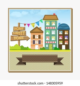 Home sweet home vector card