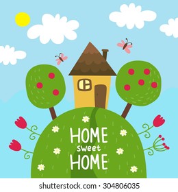 Home Sweet Home Vector Card