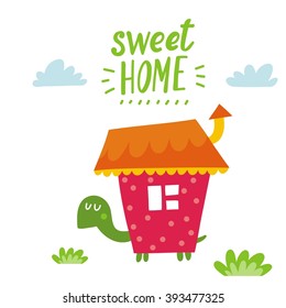 home sweet home vector card