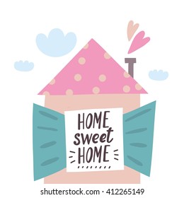 home sweet home vector card