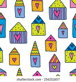 Home sweet home. Vector seamless pattern. Seamless pattern can be used for wallpaper, pattern fills, web page background, surface textures.