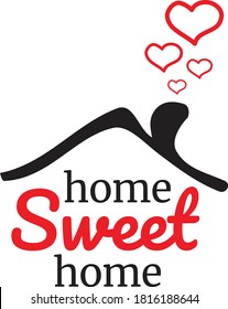 Home Sweet Home, vector, wording design, lettering, T-shirt application, book illustration, Christian poster design isolated on white background, wall decals, wall artwork, graphic design