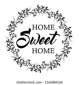 Home Sweet Home Vector Wreath Decortion