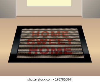 Home Sweet Home Written On A Doormat. Vector Illustration.
